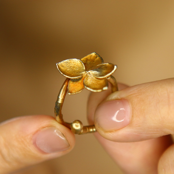 Ring in silver, Hydrangea , фото 2