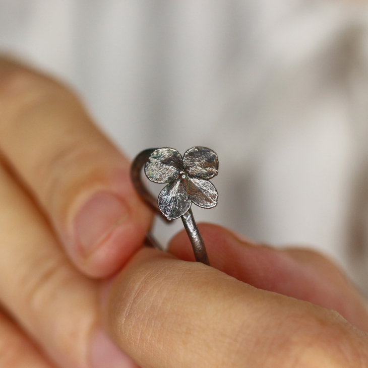 Кольцо в серебре, Гортензия, фото 2