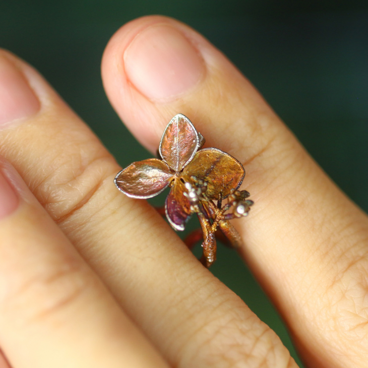 Кафф в серебре, Гортензия, фото 2