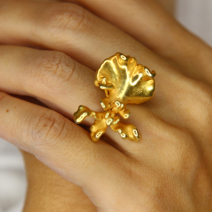 Кольцо в золоте, Орхидея, фото 3