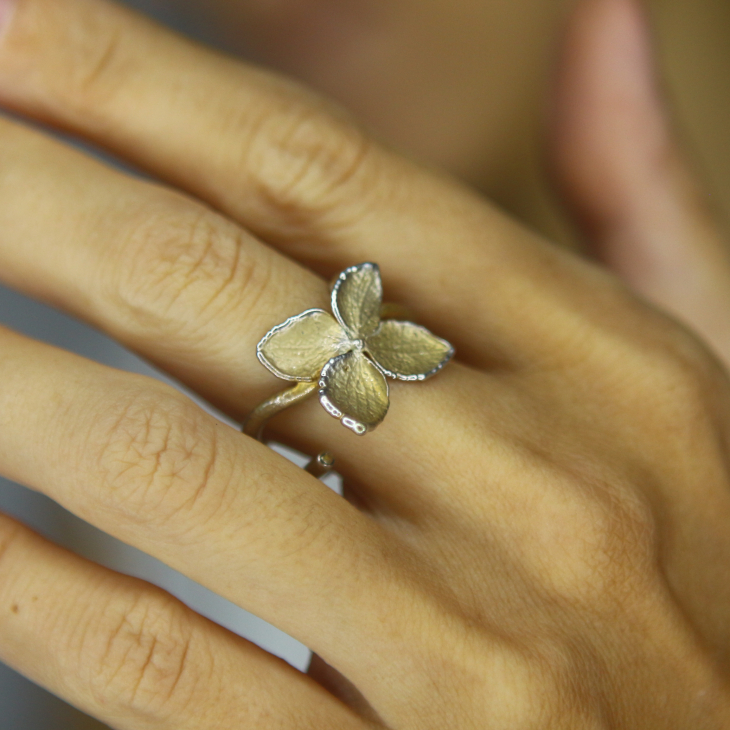 Ring in silver, Hydrangea , фото 1