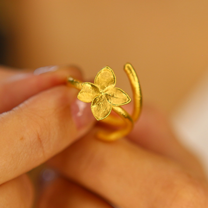 Ring in silver, Hydrangea , фото 2