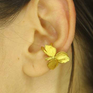 Cuff in silver, Hydrangea