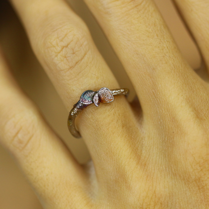 Кольцо в серебре, Гортензия, фото 2