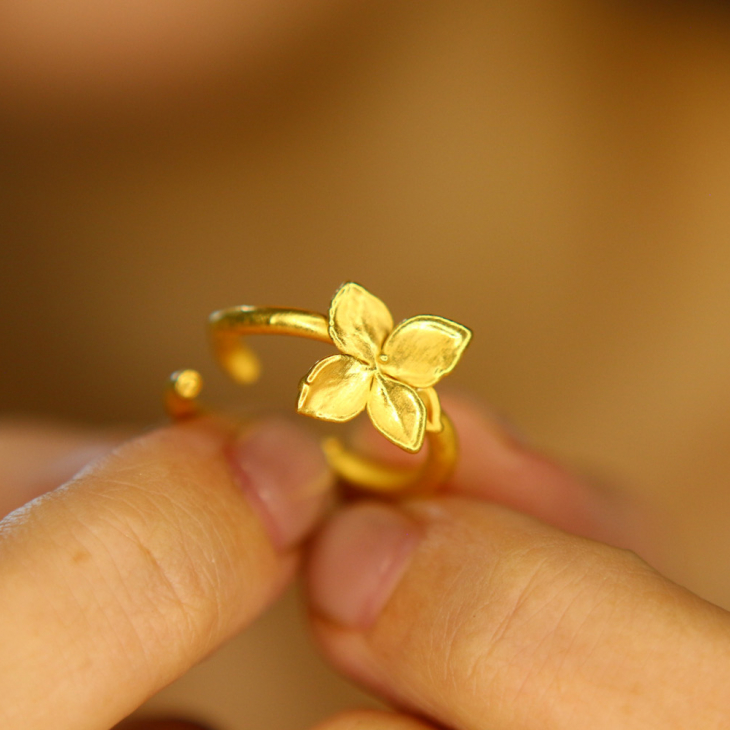 Ring in silver, Hydrangea , фото 2
