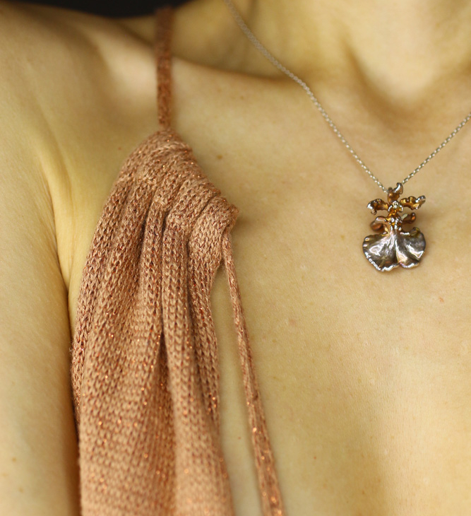 Кулон в серебре, Орхидея, фото 2