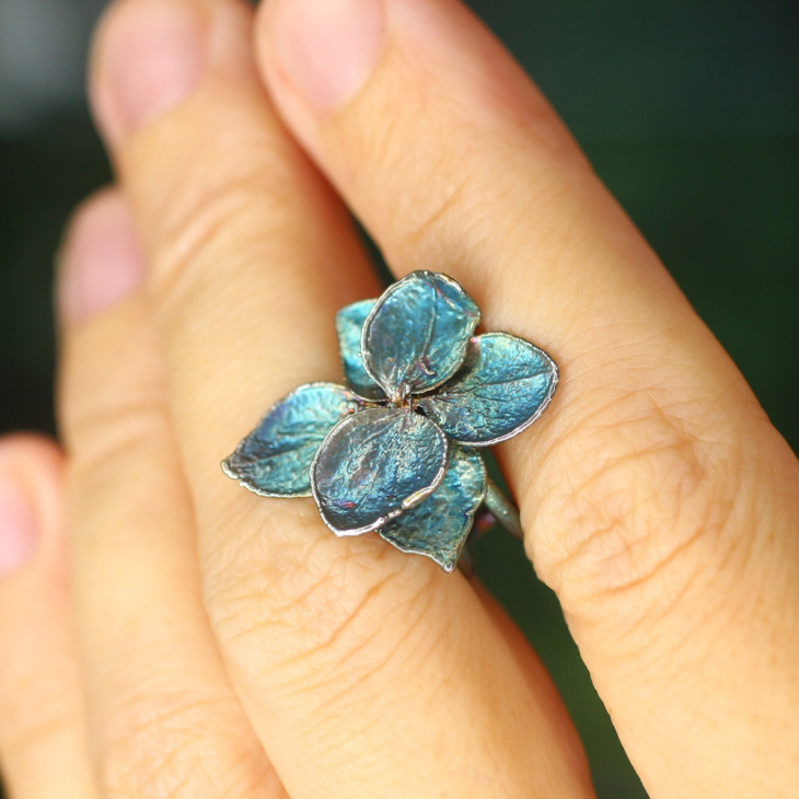 Кафф в серебре, Гортензия, фото 2