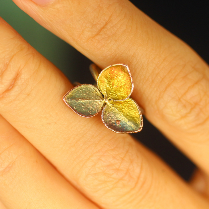 Cuff in silver, Hydrangea, фото 2