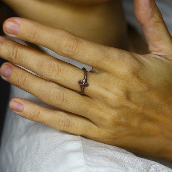 Кольцо в серебре, Гортензия, фото 2