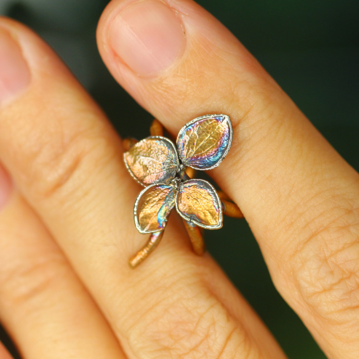 Cuff in silver, Hydrangea, фото 2