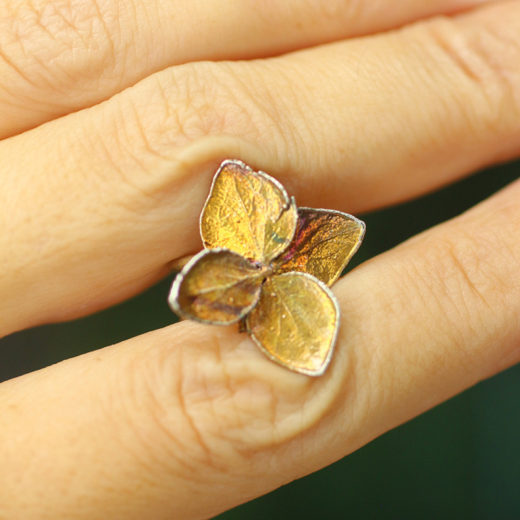 Cuff in silver, Hydrangea, фото 2