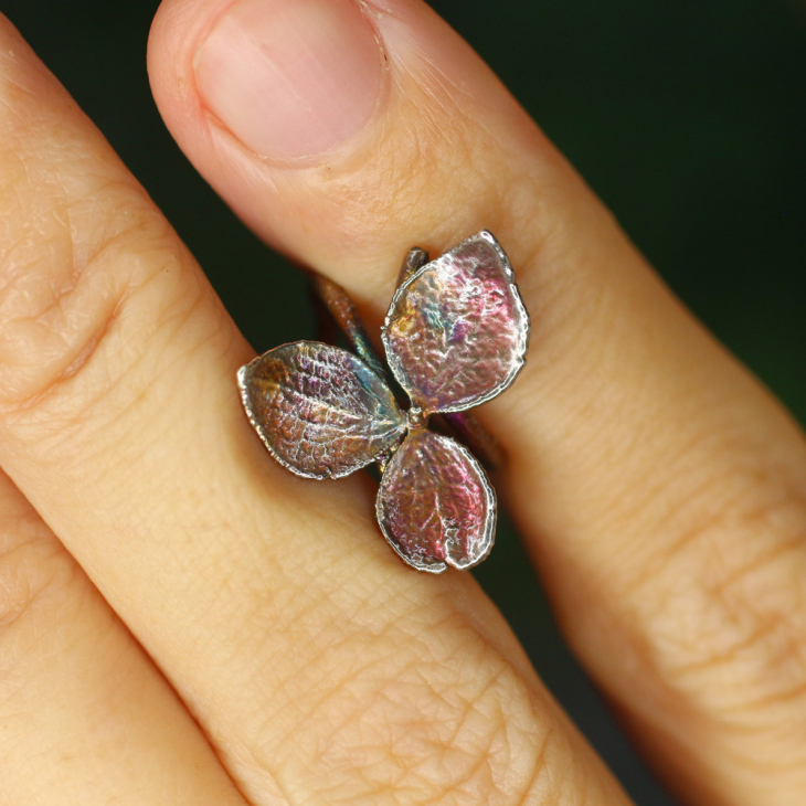 Кафф в серебре, Гортензия, фото 2