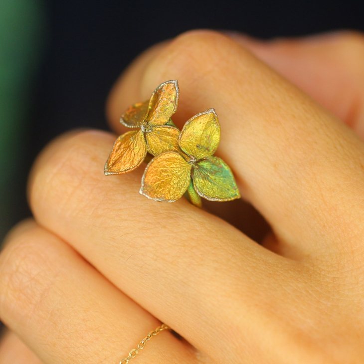 Cuff in silver, Hydrangea, фото 2