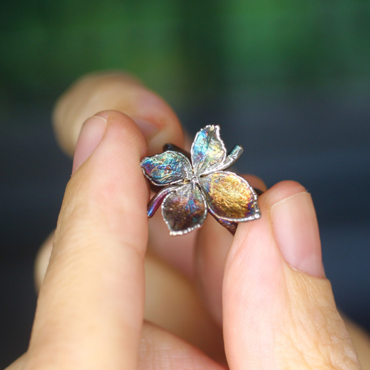 Cuff in silver, Hydrangea, фото 2