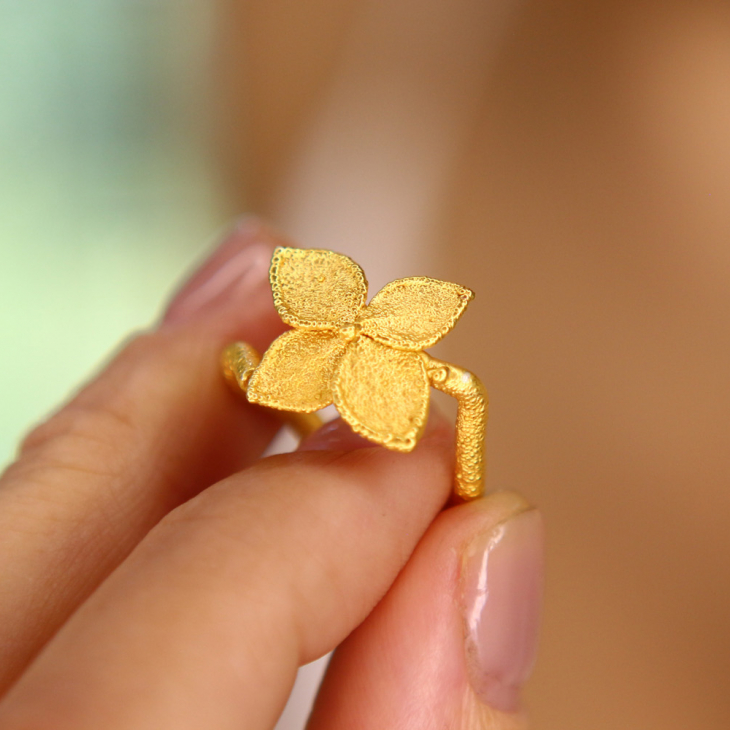 Ring in silver, Hydrangea , фото 2