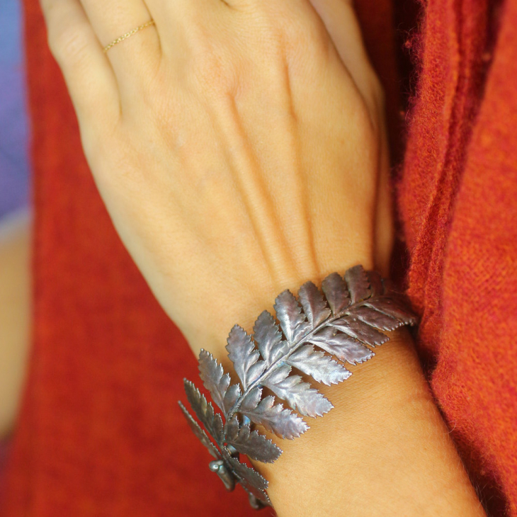 Браслет в серебре, Папоротник, фото 3