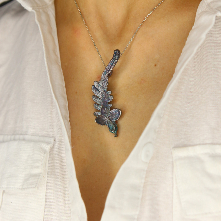 Кулон в серебре, Папоротник, фото 2