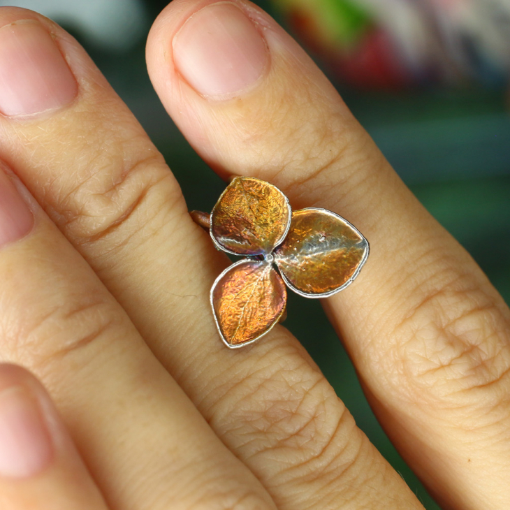 Кафф в серебре, Гортензия, фото 2