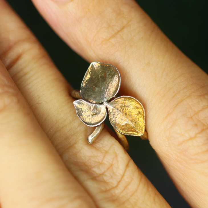 Cuff in silver, Hydrangea, фото 2