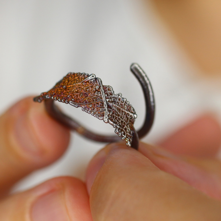 Ring in silver, Hydrangea , фото 2