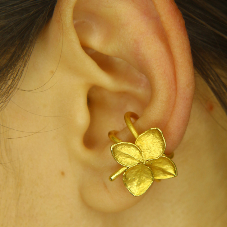 Cuff in silver, Hydrangea, фото 1