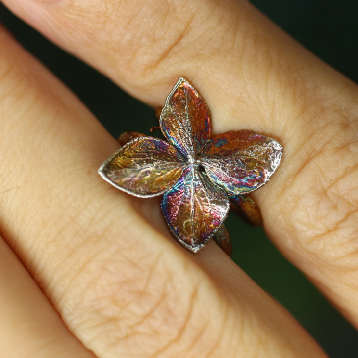 Кафф в серебре, Гортензия, фото 2