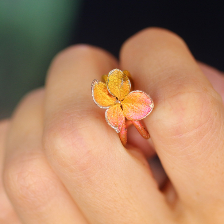 Cuff in silver, Hydrangea, фото 2