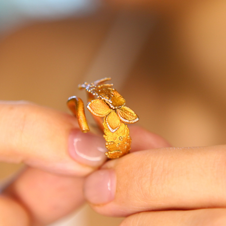 Ring in silver, Hydrangea , фото 2