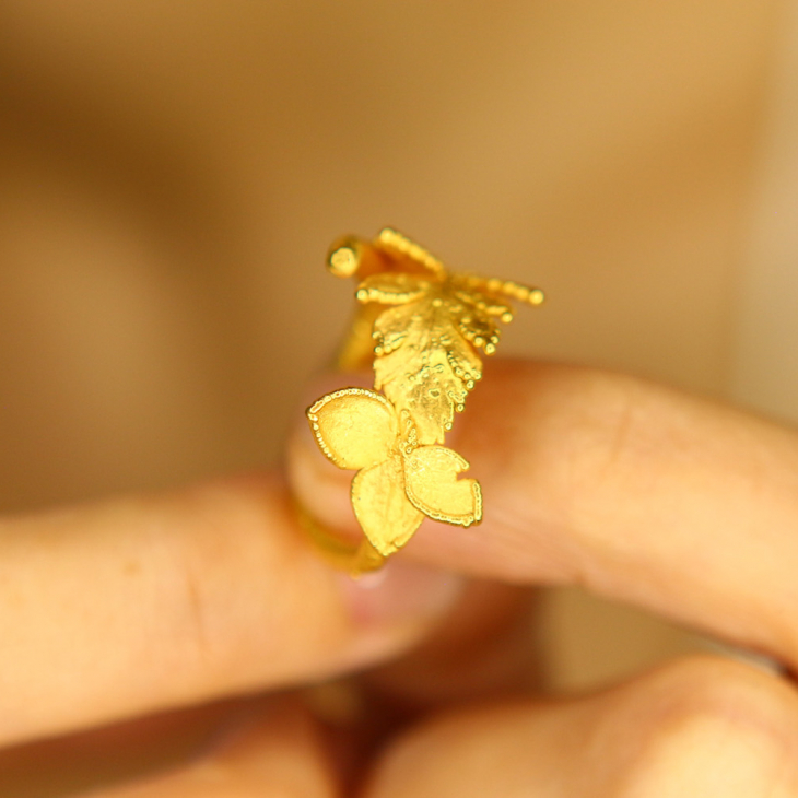 Ring in silver, Hydrangea , фото 2