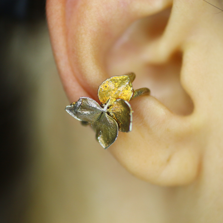 Cuff in silver, Hydrangea, фото 1