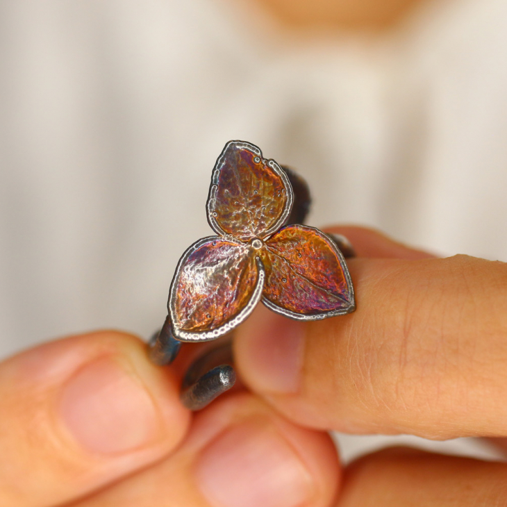 Ring in silver, Hydrangea , фото 2