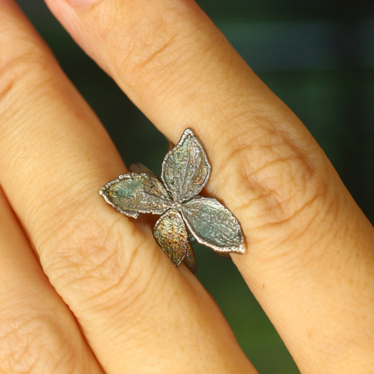 Cuff in silver, Hydrangea, фото 2