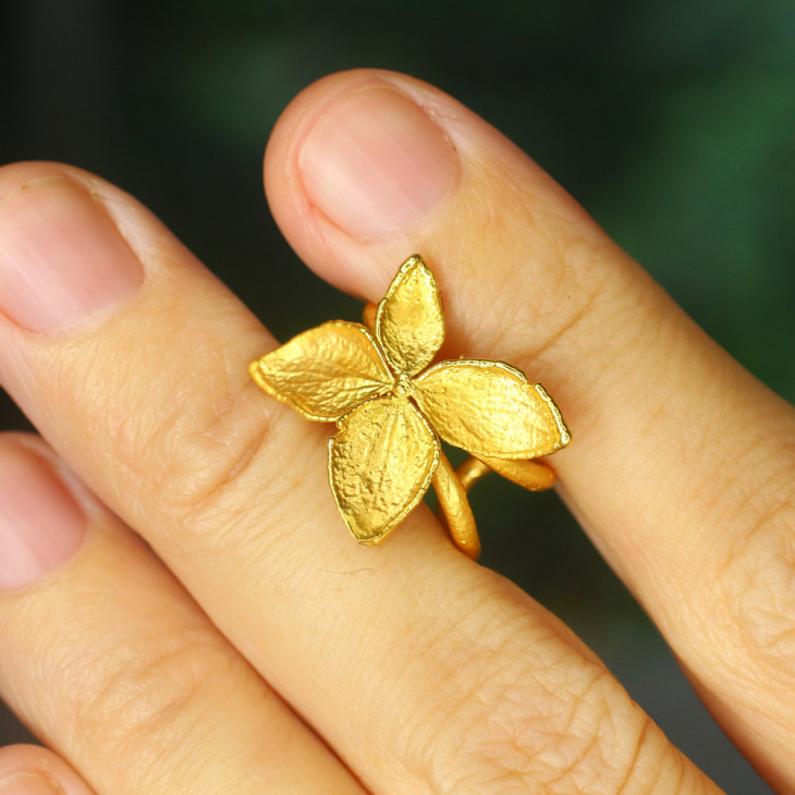 Cuff in silver, Hydrangea, фото 2