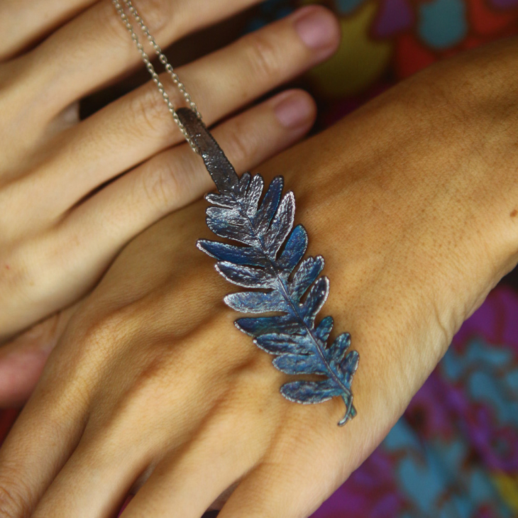 Кулон в серебре, Папоротник, фото 2