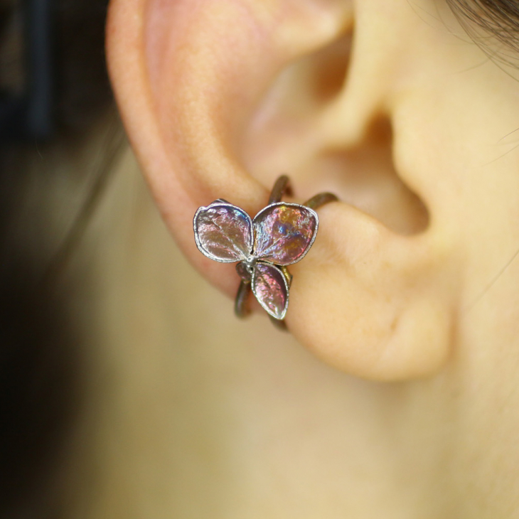 Cuff in silver, Hydrangea, фото 1