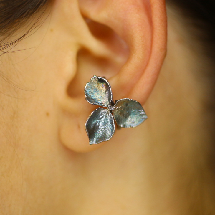 Cuff in silver, Hydrangea, фото 1