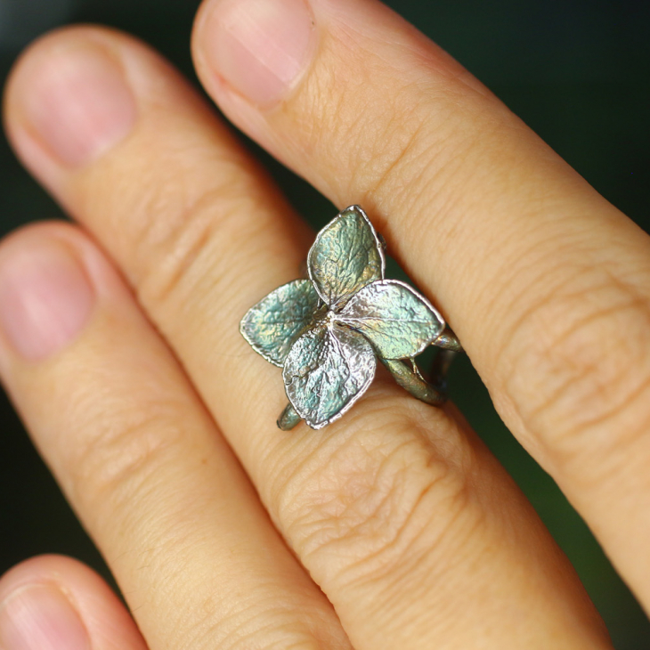 Кафф в серебре, Гортензия, фото 2