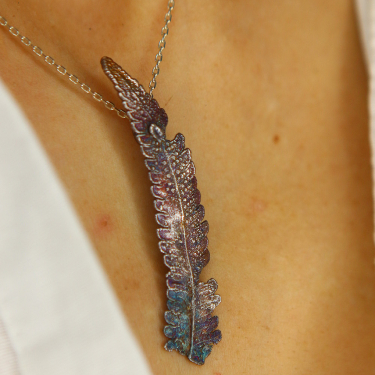 Кулон в серебре, Папоротник, фото 3