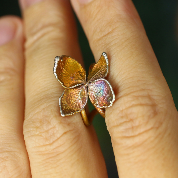 Cuff in silver, Hydrangea, фото 2