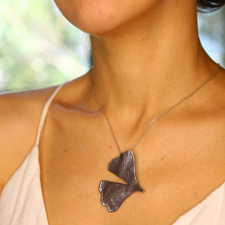 Pendant in silver ,Ginkgo, фото 2