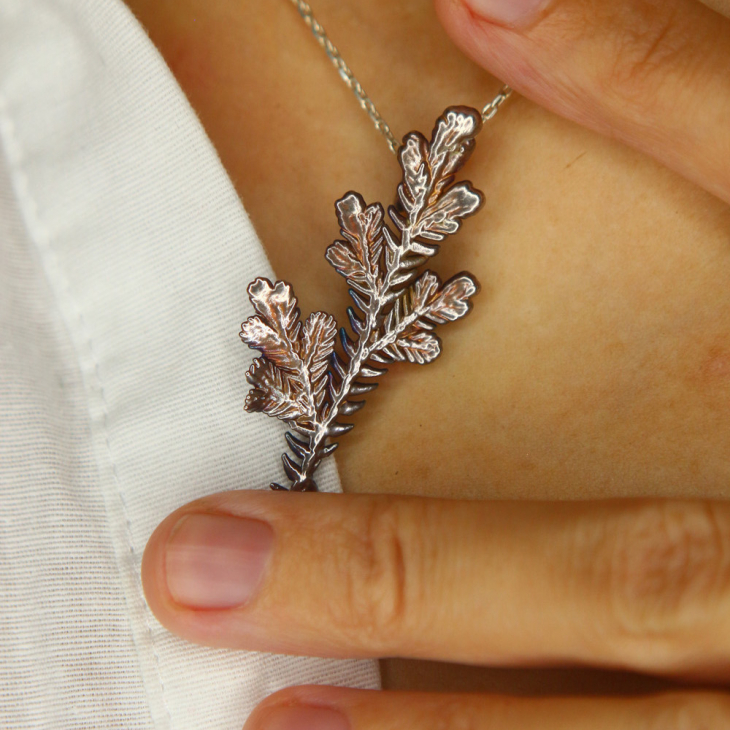 Кулон в серебре, Папоротник, фото 2