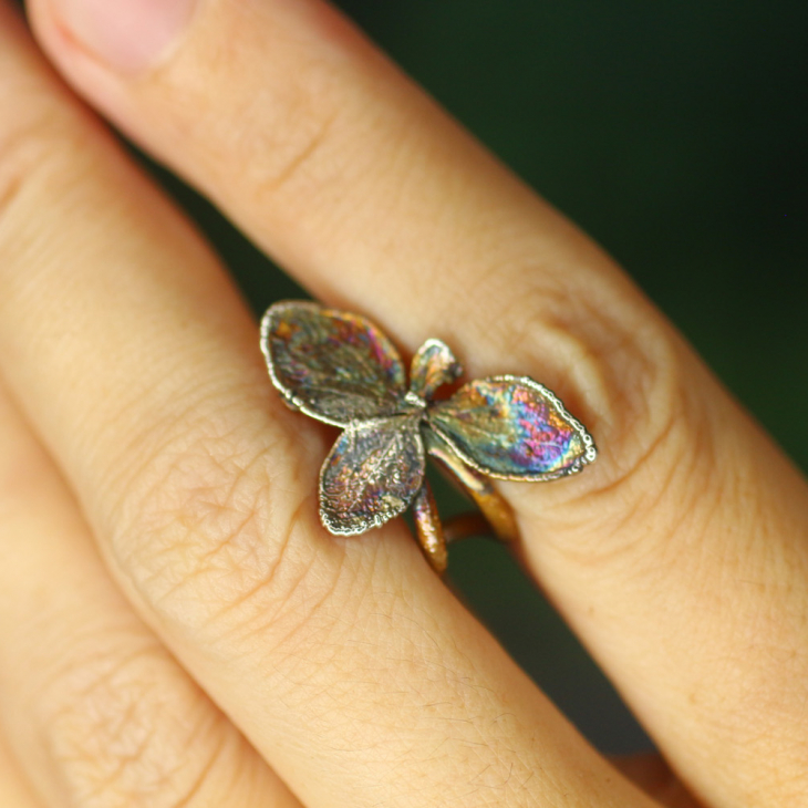 Cuff in silver, Hydrangea, фото 2
