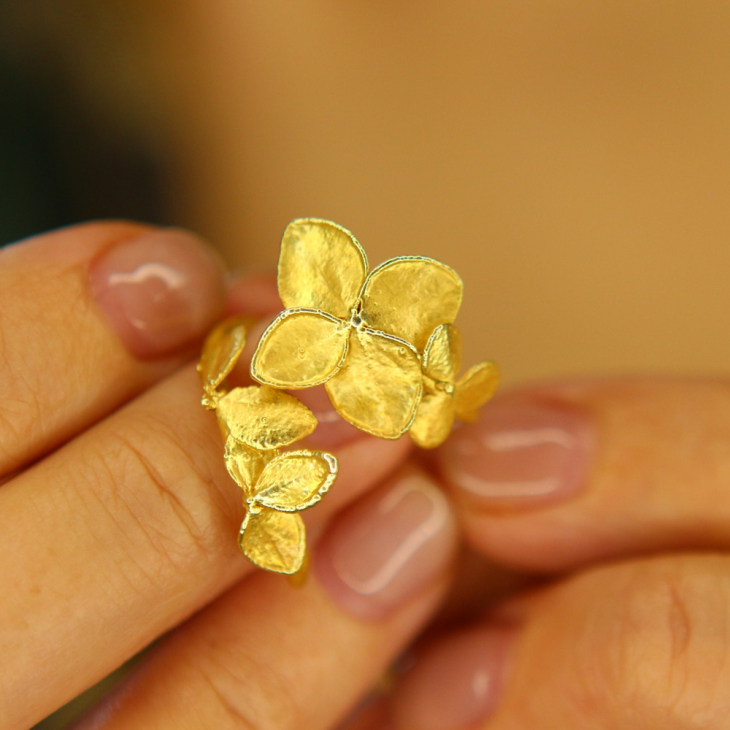 Ring in silver, Hydrangea , фото 2