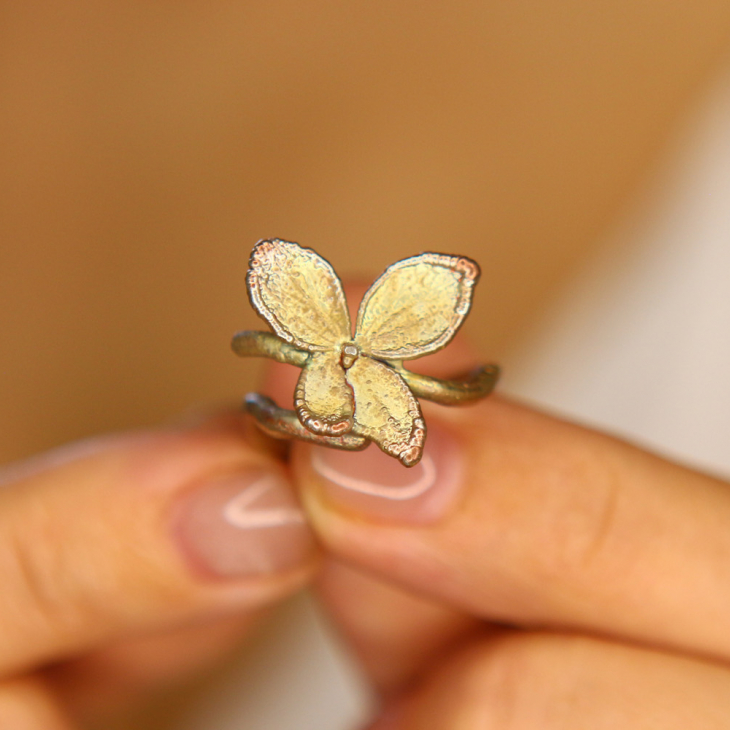 Ring in silver, Hydrangea , фото 2