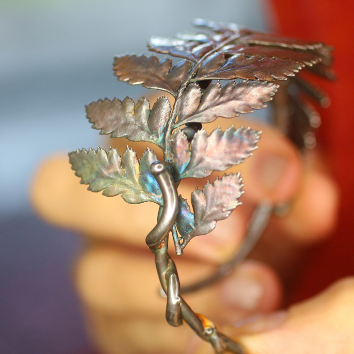 Браслет в серебре, Папоротник, фото 2