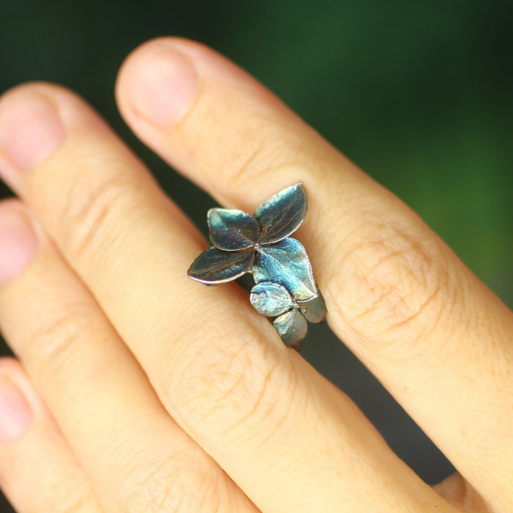 Кафф в серебре, Гортензия, фото 2