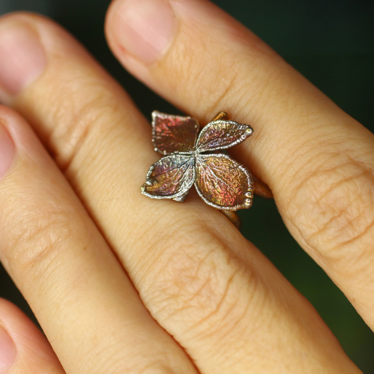 Кафф в серебре, Гортензия, фото 2