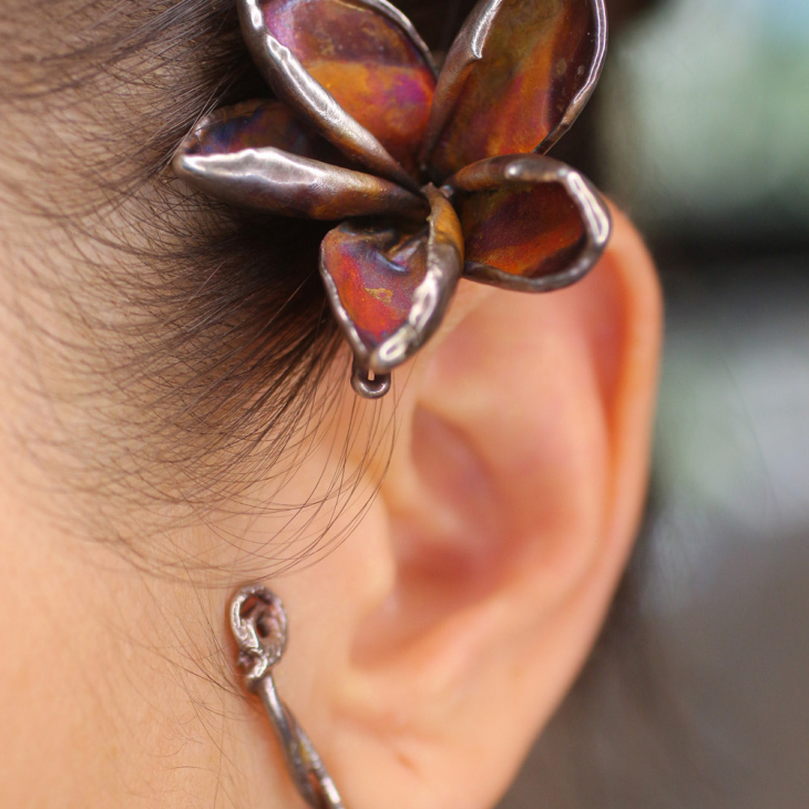 Cuff in silver, Hydrangea, фото 2
