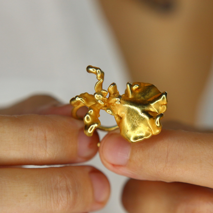 Кольцо в золоте, Орхидея, фото 2