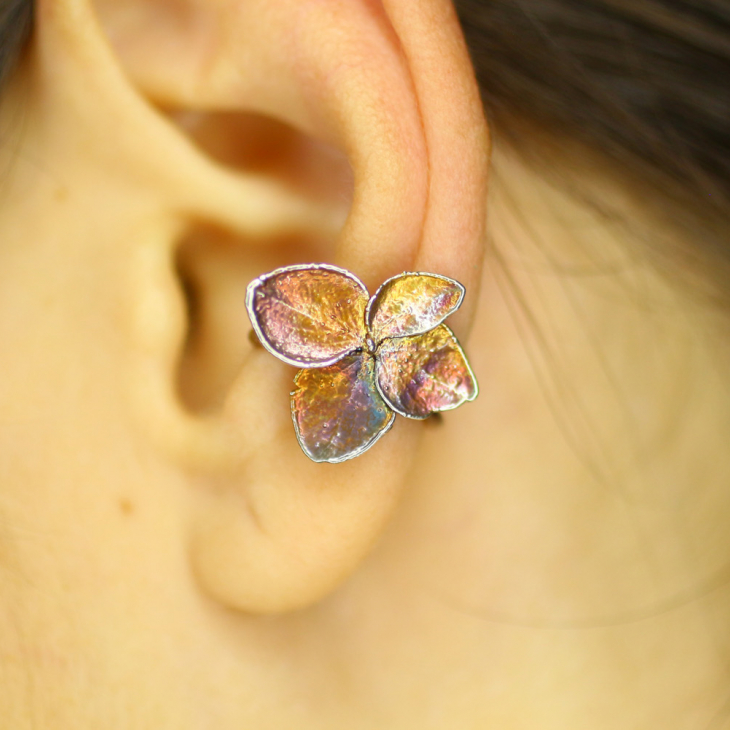 Cuff in silver, Hydrangea, фото 1